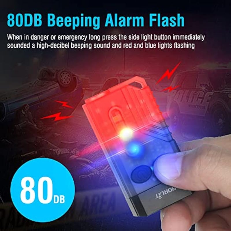 V10 Mini LED Flashlight, 1000 Lumens Keychain Flashlight with 80dB Audible Alarm, 365nm UV Light, Magnetic Flashlight with IPX4 Waterproof - Image 4