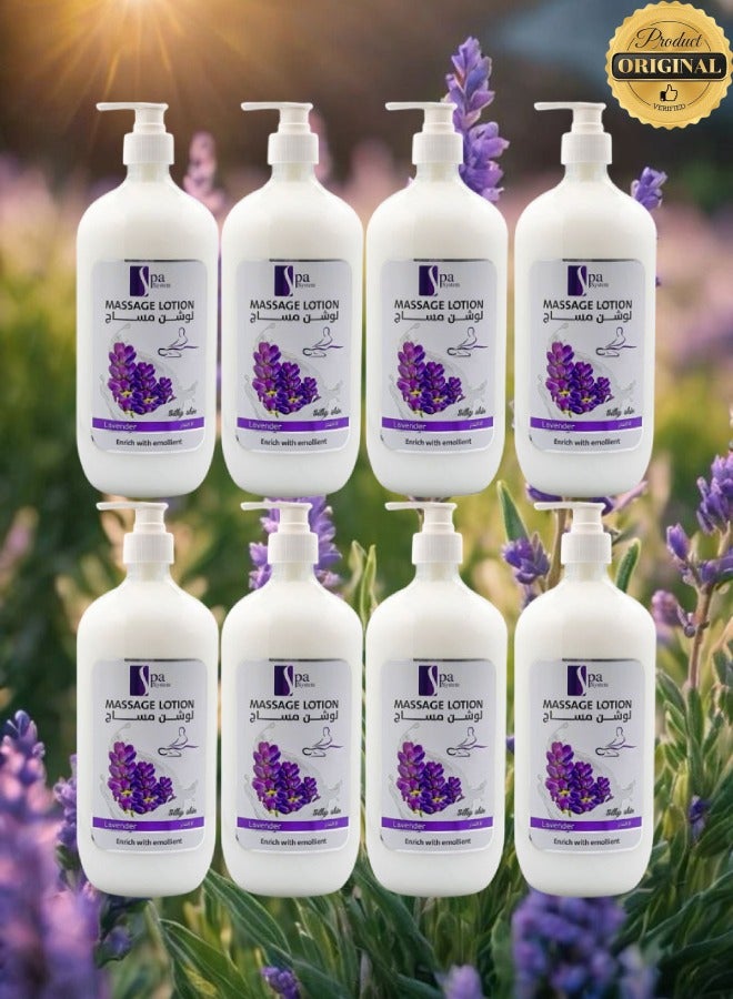 Spa System 8 Pieces Massage Lotion Lavender Enrich With Emollient - Image 1