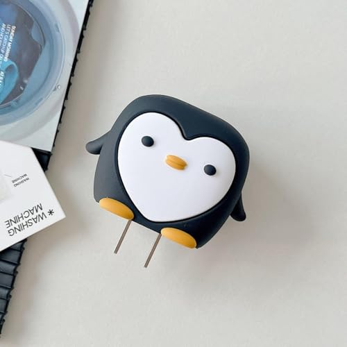 INEFABLE 25W Charger Protector for Samsung, Protective Silicone Case Cover 25W Power Adapter Charger with Wire Saver - Pack of 1 (Penguin) - Image 2