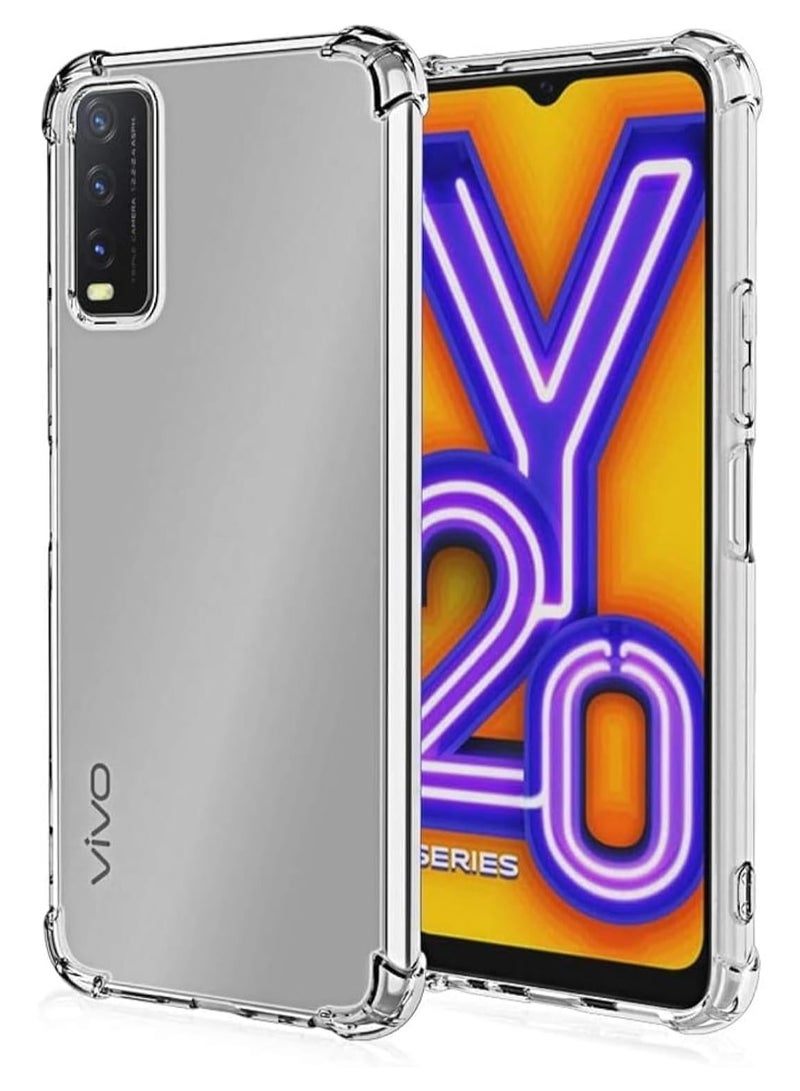 TIGER New Bumper Case Compatible with VIVO Y20 – Soft TPU Silicone Clear Transparent Cover – Shockproof, Durable, and Protective Case for VIVO Y20 – Slim and Lightweight Bumper Shell for Maximum Protection - Image 1