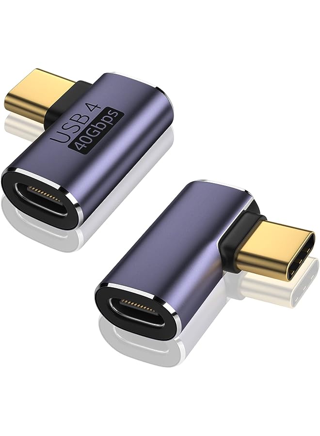 Vcom USB C 90 Degree Adapter (2 Pack), 40Gbps Data Transfer USB Type C Male to Female Right Angle Extender for Steam Deck,Switch,Thunderbolt4, Laptop, Mobile Phone, Tablet - Image 1