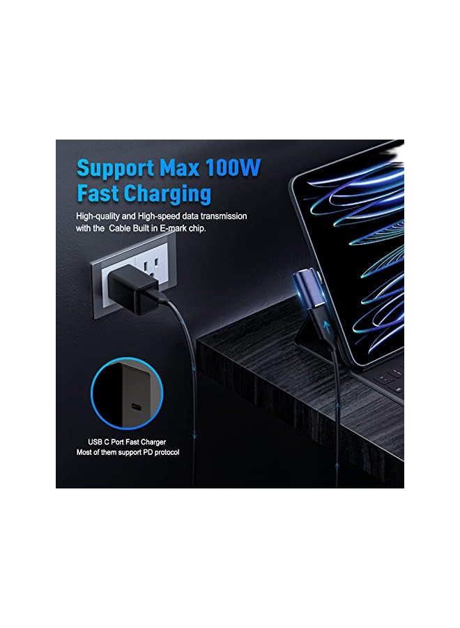 Vcom USB C 90 Degree Adapter (2 Pack), 40Gbps Data Transfer USB Type C Male to Female Right Angle Extender for Steam Deck,Switch,Thunderbolt4, Laptop, Mobile Phone, Tablet - Image 4