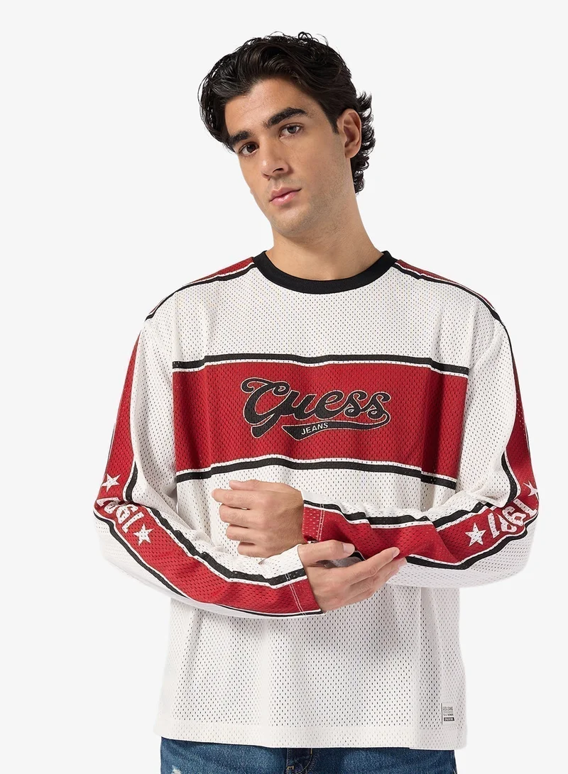 GUESS Long Sleeve Mesh T-Shirt