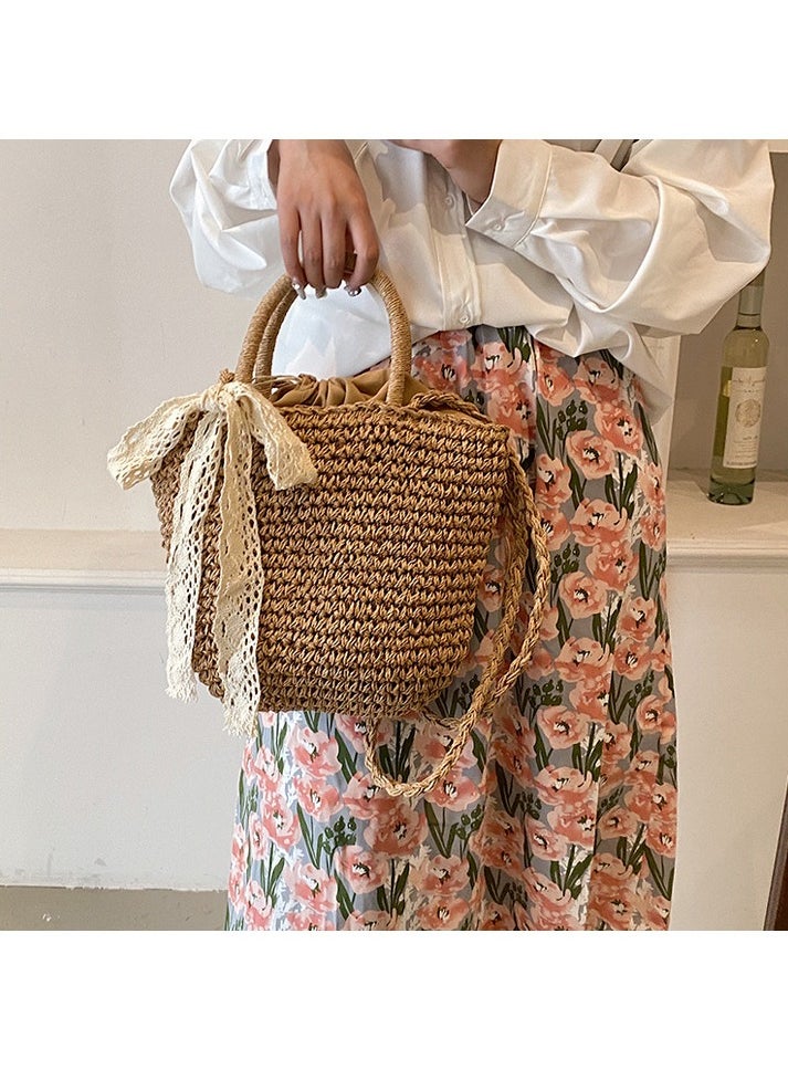 KUYING New Fashion Retro Style Grass Woven Women's Bag  - Image 4
