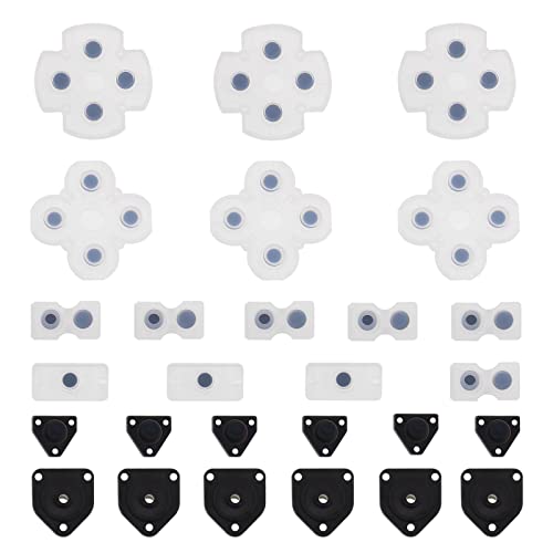 Micro Traders 3 Sets Conductive Silicon Button Pads Controller Button Replacement Repair Part Compatible with Sony Playstation 4 PS4 Controller - Image 1