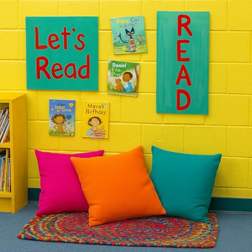 Mindoub 6 PCS Bright Calm Down Corner Throw Pillowcase 18x18 Inch Square Throw Pillow Covers Reading Nursery Home Bedroom Playroom Decor Teacher Counselor - Image 4