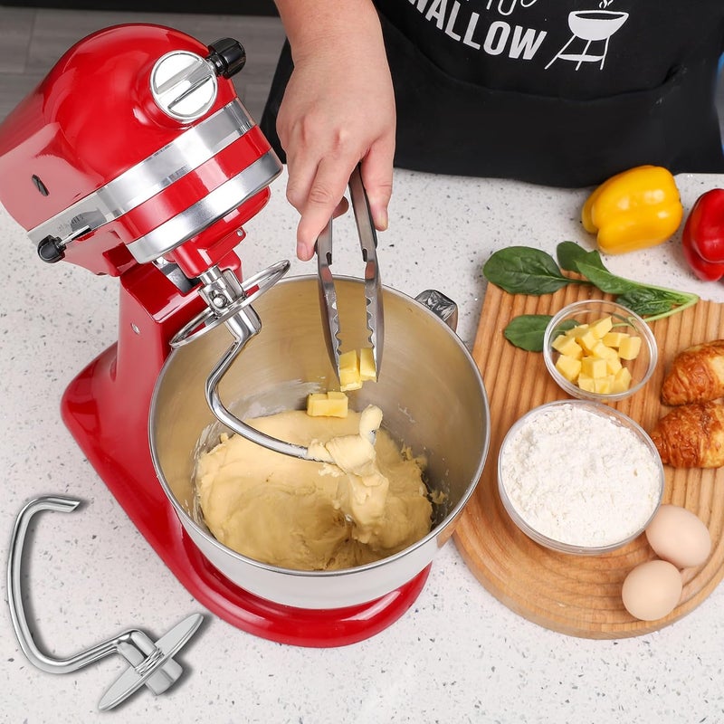 KINGEAGLE Stainless Steel Dough Hook & Flat Beater Attachments for KitchenAid 4.5 QT Tilt-Head Stand Mixer, Dishwasher Safe Baking Attachments Set by - Image 3