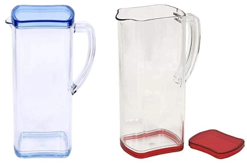 KD ZONE KD ZONE Unbreakable Water Jug Transparent Water Jug Juice Jug with Plastic Lid Plastic Water jug for Home use Milk Coffee Tea Juice Beer Jug 15 Liter Multicolor Set of 2 - Image 2