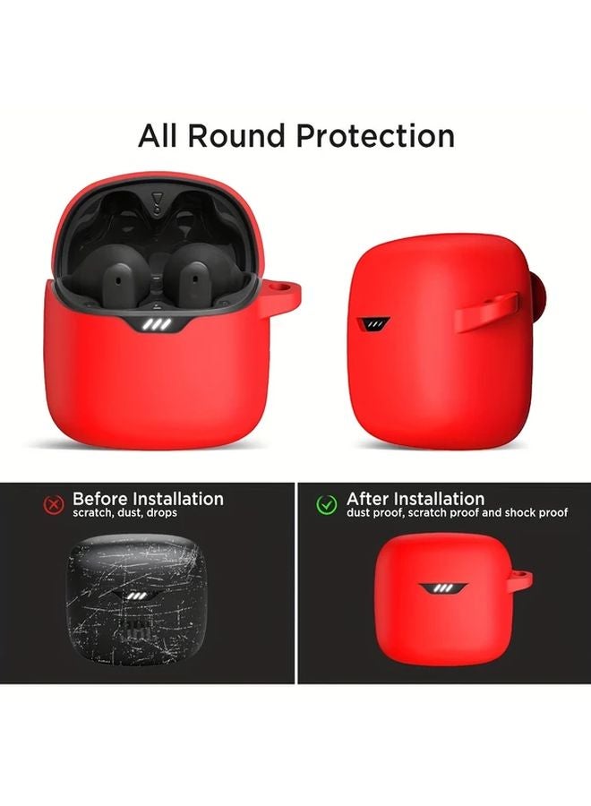 حالة واقية لسماعات الأذن JBL TUNE FLEX باللون الأبيض مع غطاء صدمات مجاني مزود بخطاف - Image 4