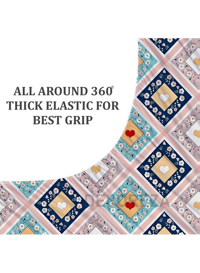 DECOREZA Soft Cotton Feel All Around Deep Pocket Fitted Bedsheets Queen Size, Premium Elastic Fitted Bedsheets for Double Bed with 2 Pillow Covers, Size- 78" x 60" (Mandys Pink) - Image 4