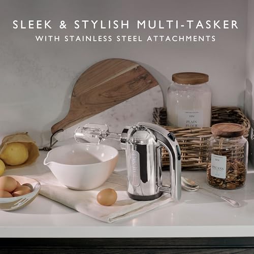 Dualit Hand Mixer - 300W- Strong Grip Handle - Attachments Included - Integral Plug Storage - 4 Speed Settings - Repairable gears - Flat Beaters, Dough Hooks, Balloon Whisk - Image 3