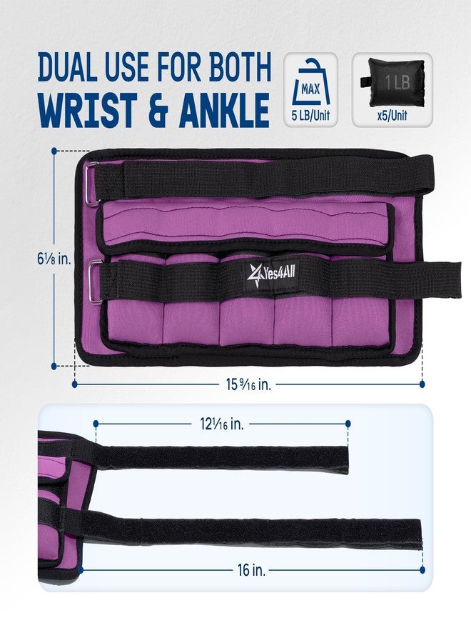 Yes4All Adjustable Wrist & Ankle Weights 3.5/5 LB Pair, Leg Weights for Women & Men, Weighted Arm Bands with Removable Sandbags for Fitness, Pilates, Walking, Strength Training - Versatile Colors - Image 2