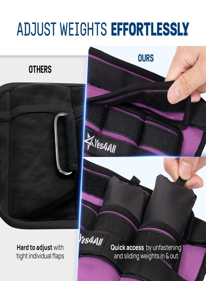 Yes4All Adjustable Wrist & Ankle Weights 3.5/5 LB Pair, Leg Weights for Women & Men, Weighted Arm Bands with Removable Sandbags for Fitness, Pilates, Walking, Strength Training - Versatile Colors - Image 4