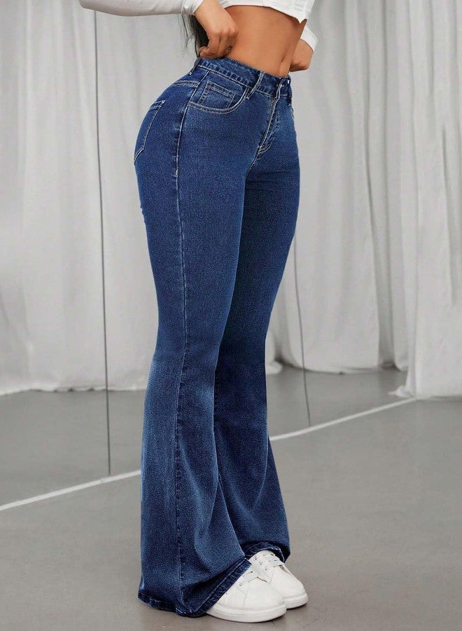 KOTTY Women's Solid Incremental Blue Fit and Flared Jeans(Blue,L)-KTTLADIESJEANS3096L - Image 4