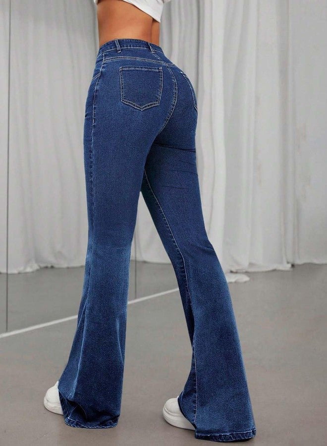 KOTTY Women's Solid Incremental Blue Fit and Flared Jeans(Blue,L)-KTTLADIESJEANS3096L - Image 5