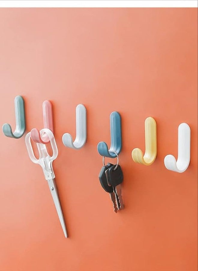 PARVY Wall Towel Plastic Hook, Adhesive Hooks, Hooks for Hanging, self Adhesive Hook, Wall hangings, Kitchen Accessories Items, Clothes Hanging, Sticky Photo Frame Hangers, Strong Hanger(12 PCS) - Image 1