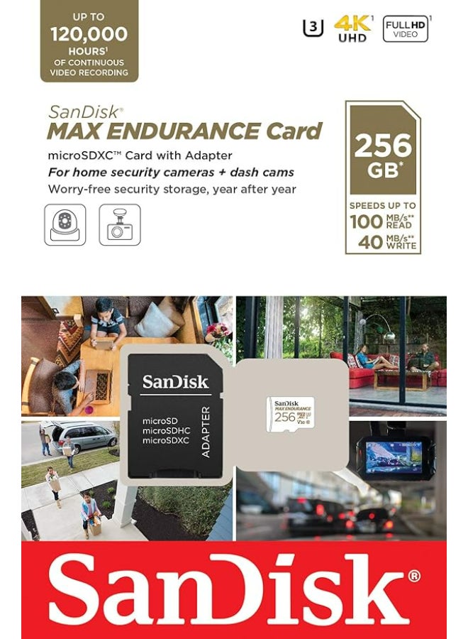 sandisk MAX Endurance microSDXC Card with Adapter for Home Security Cameras and Dash cams - C10, U3, V30, 4K UHD, Micro SD Card - SDSQQVR-256G-GN6IA - Image 5