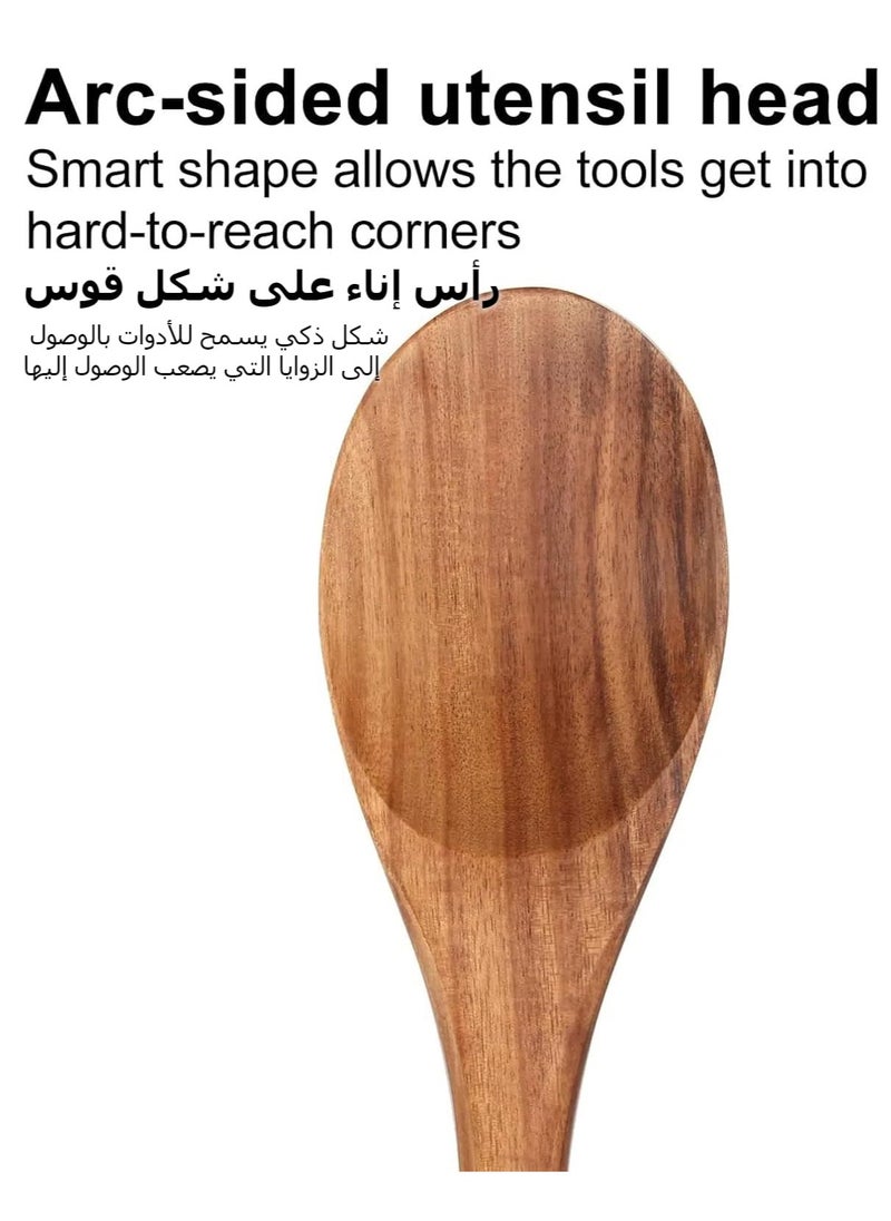Generic - Large Wooden Spoon 33cm, for Cooking Mixing Spoon ,Serving Spoons Big Non Stick Wood Spoon ,Spatula Long Handle Spoon ,Stirring Cooking Spoon - Image 1