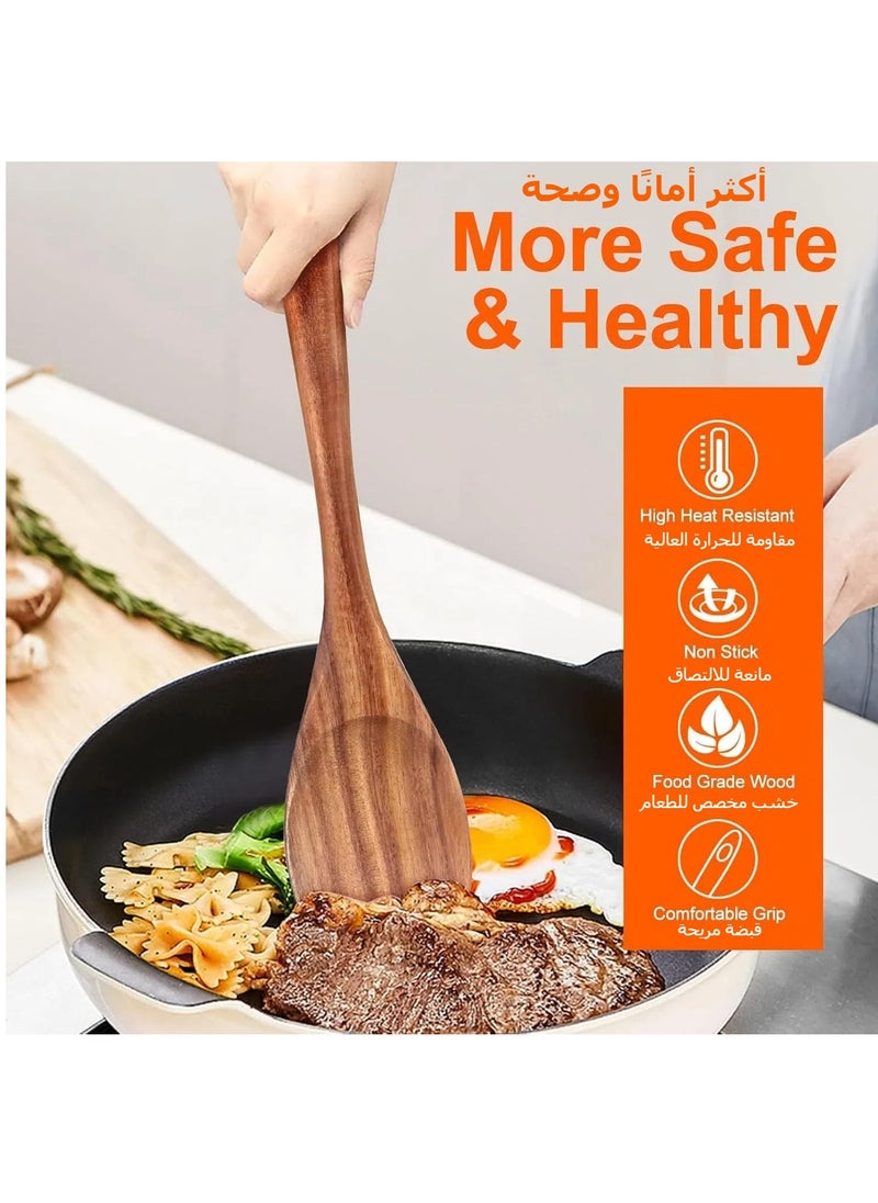 Generic - Large Wooden Spoon 33cm, for Cooking Mixing Spoon ,Serving Spoons Big Non Stick Wood Spoon ,Spatula Long Handle Spoon ,Stirring Cooking Spoon - Image 1