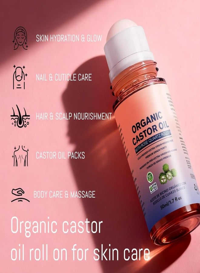 OLAMLY Organic Castor Oil Roll On | 100% Pure Cold Pressed Hexane | Face Serum for Under Eye, Eyelashes, Hair Growth, Brows & Skincare [50/ML] - Image 4