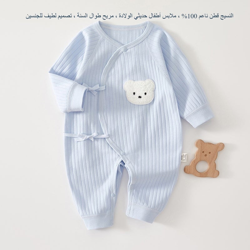 Newborn Cotton Romper Star Moon Print Long Sleeve Baby Bodysuit - Image 1