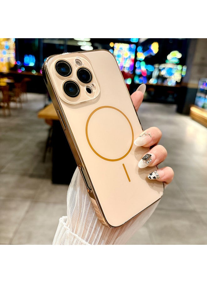 ماركة غير محددة مناسبة لهاتف Iphone 16، حافظة هاتف محمول بحلقة مغناطيسية رفيعة لهاتف Iphone15 Advanced Sense، غطاء حماية بلوري مطلي باللون الأصلي، 14-اللون: ذهبي صحراوي - نماذج قابلة للتطبيق: لهاتف Iphone 15 Pro Max  - Image 1