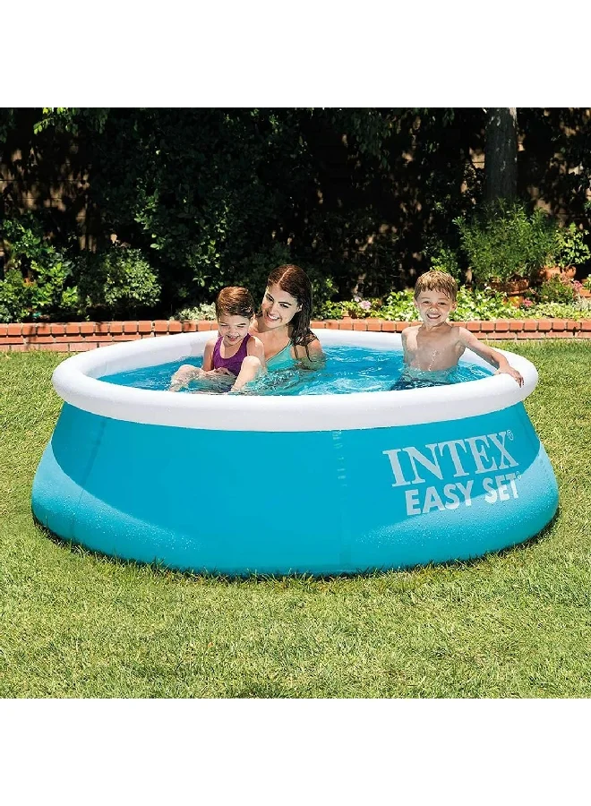 INTEX Easy Set Round Inflatable Puncture Resistant Pool Blue 886 L