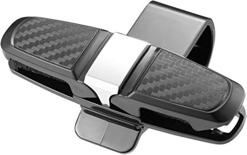 Roy Car Sun Visor Glasses Clip Holder 180 Degree Rotation and Carbon Fibber Design Finish Black Car Sunglass Clip Holder for Nissan - Image 1
