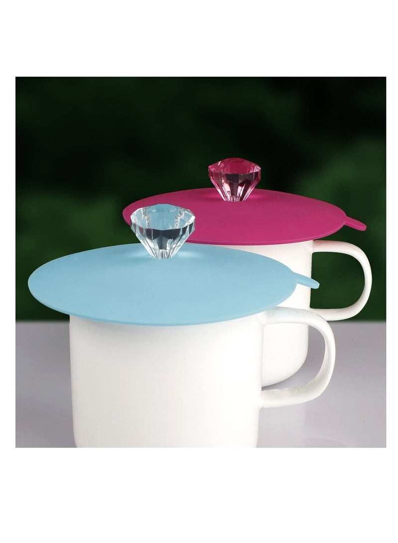 Silicone Cup Lids Creative Diamond Flexible Mug Cover Anti-dust Airtight Seal Cup Cover Heat Resistant Silicone Drink Hot Cup Lids in Bright Colors