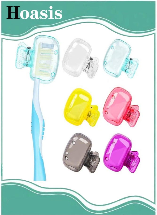 ح واحة أغطية رأس فرشاة الأسنان للسفر، عبوة من 6 قطع لحماية فرشاة الأسنان، حافظة حامل فرشاة الأسنان المحمولة، غطاء رأس لتخزين فرشاة الأسنان للاستخدام المنزلي والسفر والمدرسة والحمام والتخييم وما إلى ذلك - Image 1