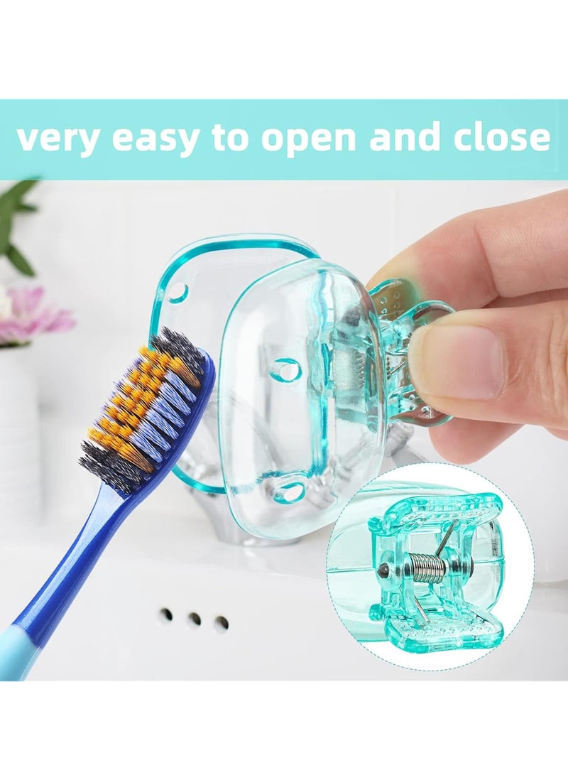 ح واحة أغطية رأس فرشاة الأسنان للسفر، عبوة من 6 قطع لحماية فرشاة الأسنان، حافظة حامل فرشاة الأسنان المحمولة، غطاء رأس لتخزين فرشاة الأسنان للاستخدام المنزلي والسفر والمدرسة والحمام والتخييم وما إلى ذلك - Image 3