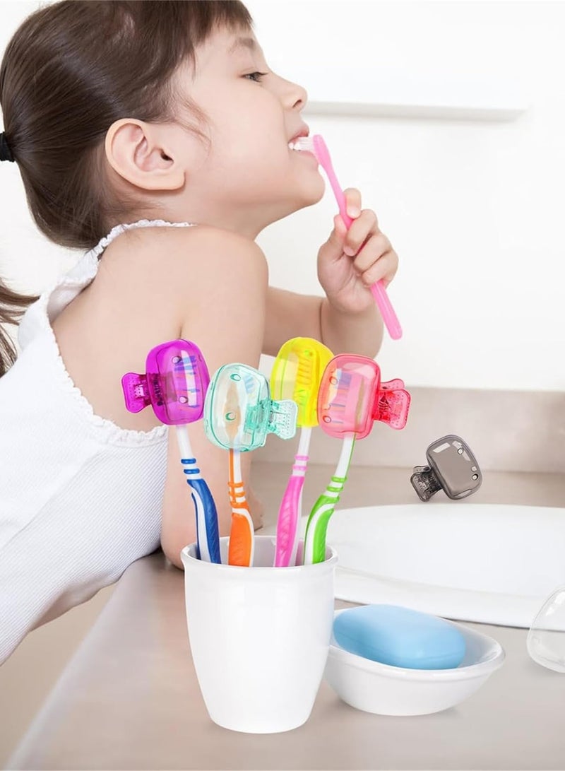 ح واحة أغطية رأس فرشاة الأسنان للسفر، عبوة من 6 قطع لحماية فرشاة الأسنان، حافظة حامل فرشاة الأسنان المحمولة، غطاء رأس لتخزين فرشاة الأسنان للاستخدام المنزلي والسفر والمدرسة والحمام والتخييم وما إلى ذلك - Image 4