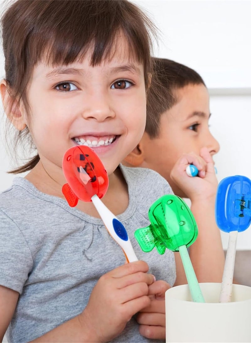 ح واحة أغطية رأس فرشاة الأسنان للسفر، عبوة من 6 قطع لحماية فرشاة الأسنان، حافظة حامل فرشاة الأسنان المحمولة، غطاء رأس لتخزين فرشاة الأسنان للاستخدام المنزلي والسفر والمدرسة والحمام والتخييم وما إلى ذلك - Image 5