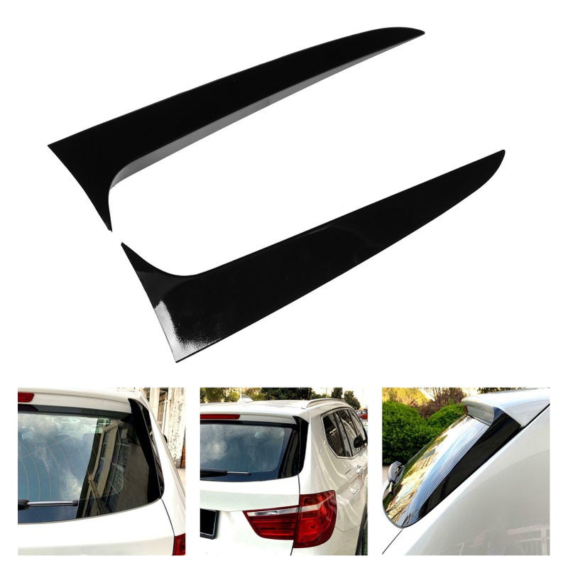 2pcs Rear Window Side Spoiler Canard Wing Glossy Black Replacement for X3 F25 2011-2017 - Image 3