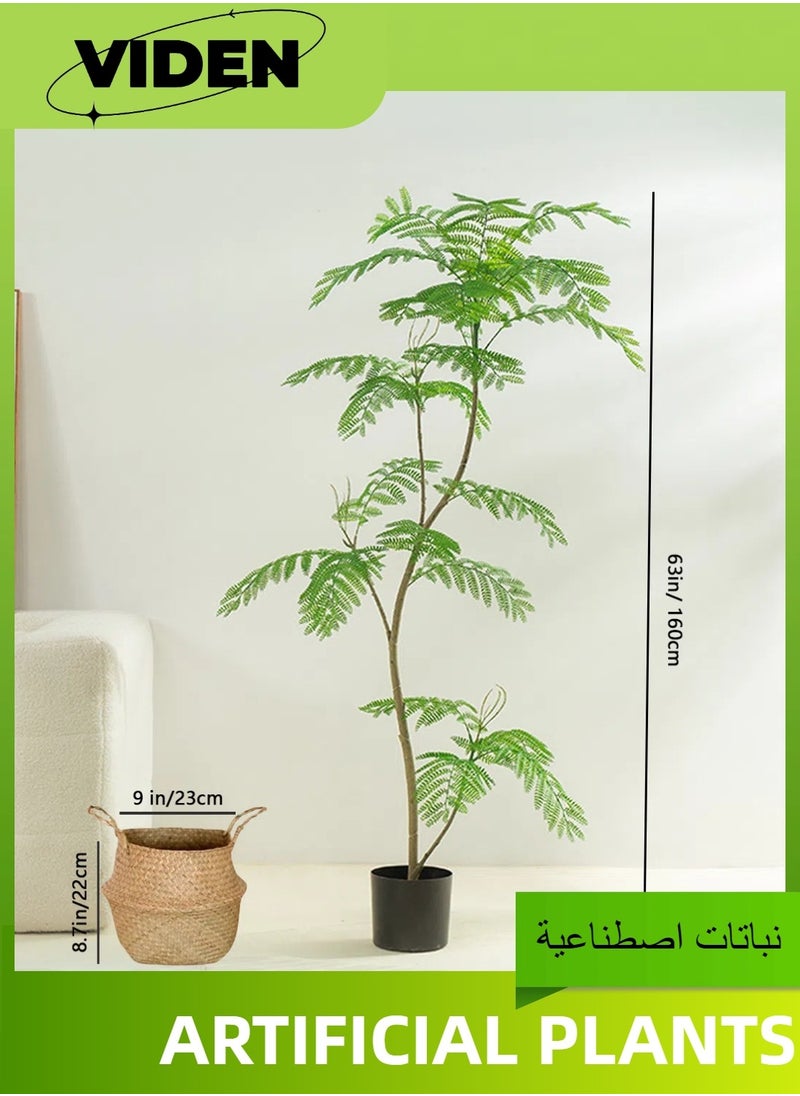 Viden - 160 CM Artificial Tree Fake Flower Pot Fake Tree Decoration Green Belt Realistic Jacaranda Plastic Basin Home Decoration Office Indoor Outdoor Balcony Living Room - Image 1