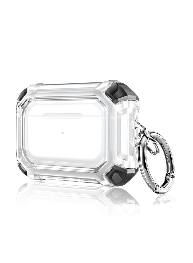 Raxoom Case Cover For AirPods Pro 2 Dual-color PC Shockproof Earphone Case with Hook Black