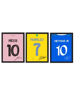 Set of 3, Ronaldo - Messi - Neymar Autographed Jersey Poster with Frame 50x40cm - pzsku/ZA485B383B14D3851B16AZ/45/_/1692285843/eb2f22e1-dff2-44fc-9ad0-709b9d5eddaa