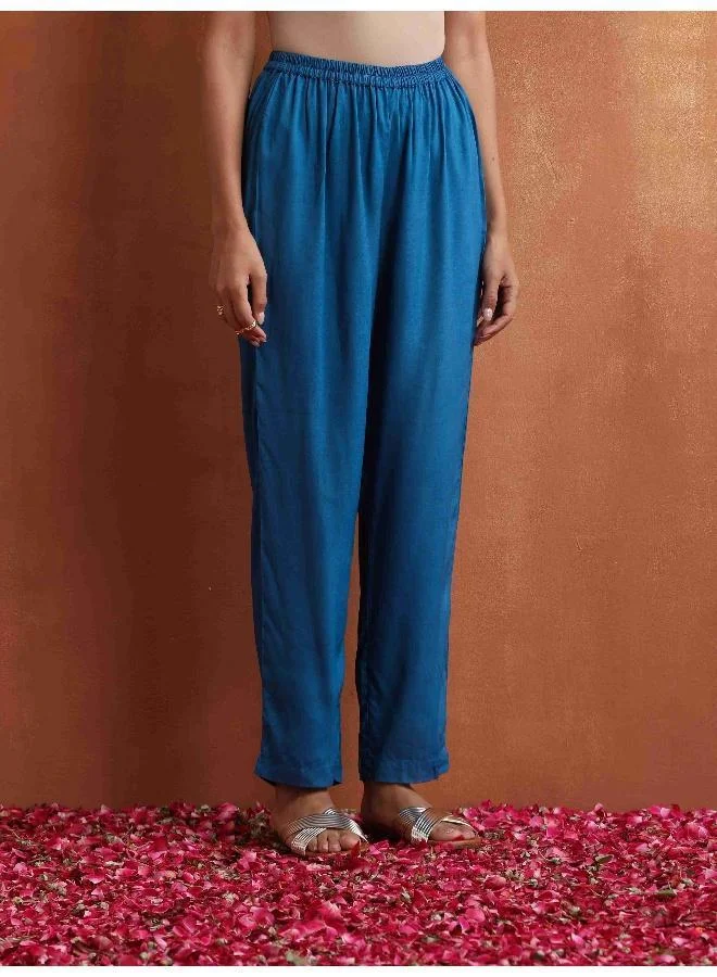 trueBrowns Blue Print Kurta Co-ord Set