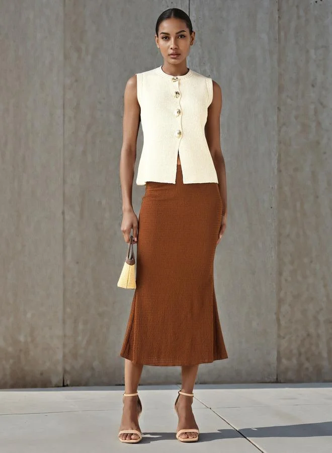 سبلاش فيڤ تنورة ميدي بتصميم - بنقوش