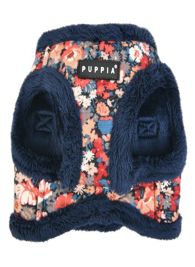 Puppia Gianni Vest Dog Harness Step-in Warm Winter Flower Pattern for Small and Medium Dog, Navy, X-Large - Image 3