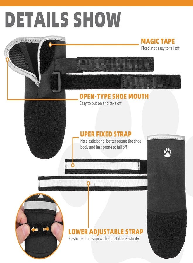 كولتيل أحذية كولتايل للكلاب للأرصفة الساخنة، أحذية صيفية للكلاب الصغيرة والمتوسطة والكبيرة، أحذية مقاومة للماء ومضادة للانزلاق للكلاب، وواقيات لأقدام الكلاب للأرضيات الخشبية، أحذية مائية داخلية وخارجية، أسود - Image 4