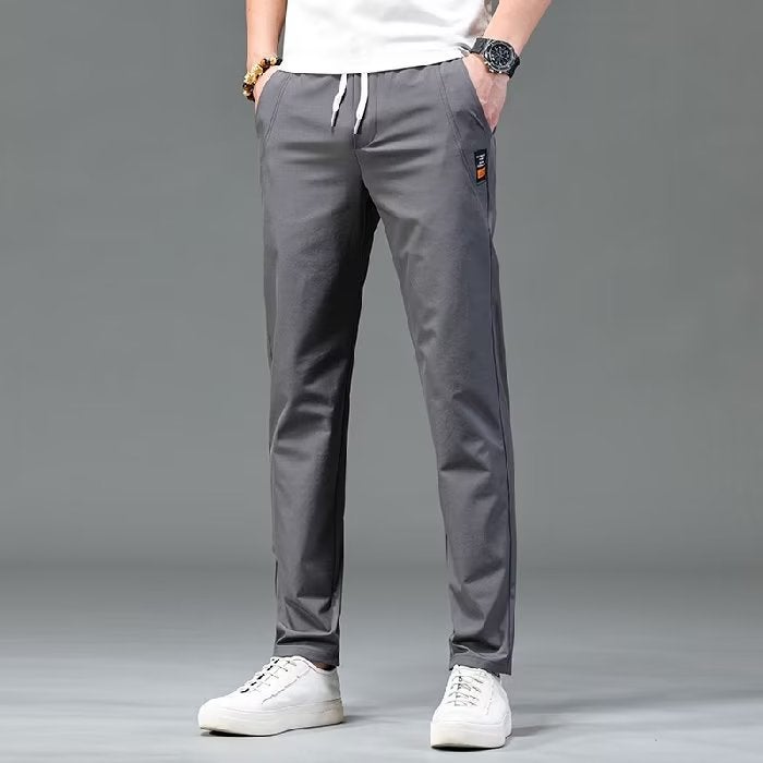 Hong Kong Style Thin Ice Silk Pants Men'S 2023 Trendy Straight Pants Slim-Fit Trousers Sports Trendy Brand All-Match Quick-Drying Casual Pants - Image 2