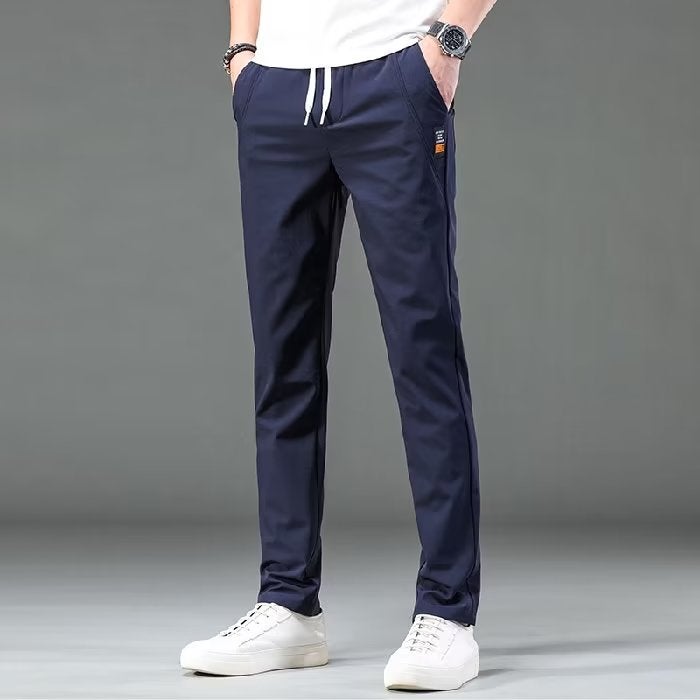 Hong Kong Style Thin Ice Silk Pants Men'S 2023 Trendy Straight Pants Slim-Fit Trousers Sports Trendy Brand All-Match Quick-Drying Casual Pants - Image 4
