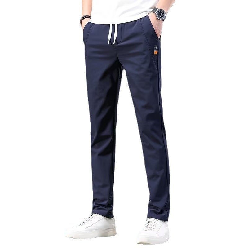 Hong Kong Style Thin Ice Silk Pants Men'S 2023 Trendy Straight Pants Slim-Fit Trousers Sports Trendy Brand All-Match Quick-Drying Casual Pants - Image 5