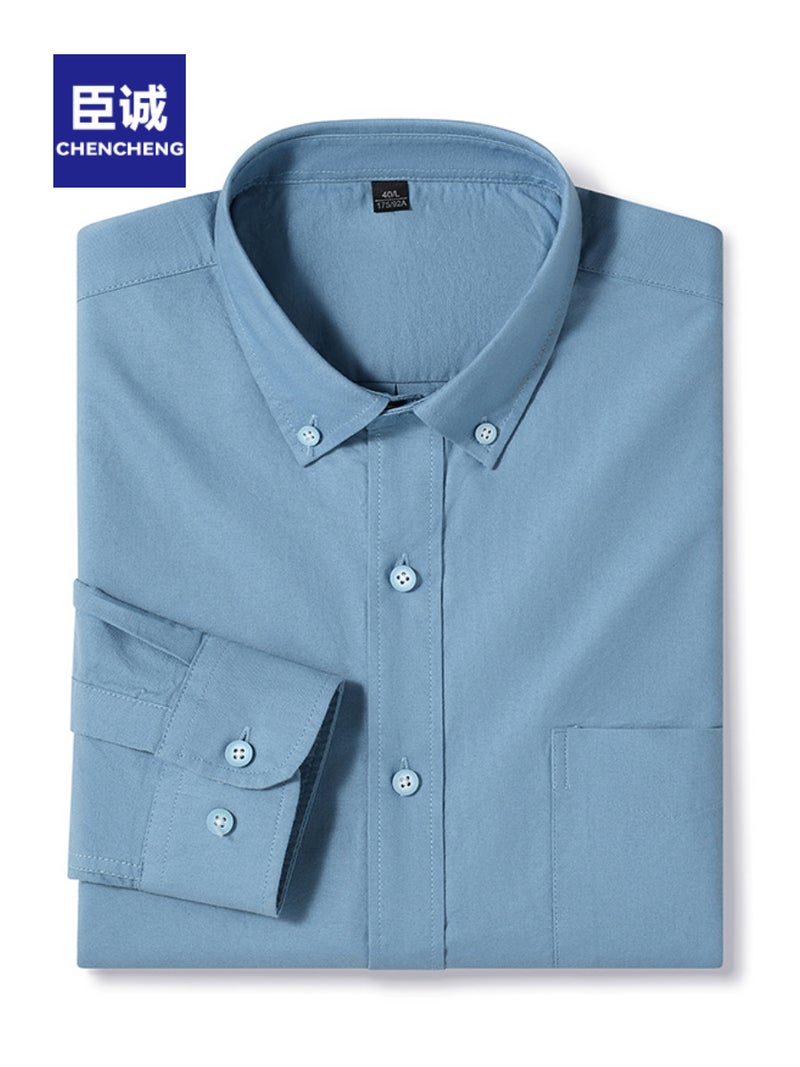 Men'S Shirts Oxford Fabric Shirts Men'S Long-Sleeved Pure Cotton Solid Color Can Be Embroidered With Logo Casual Daily Shirts Men'S Clothing - Image 5
