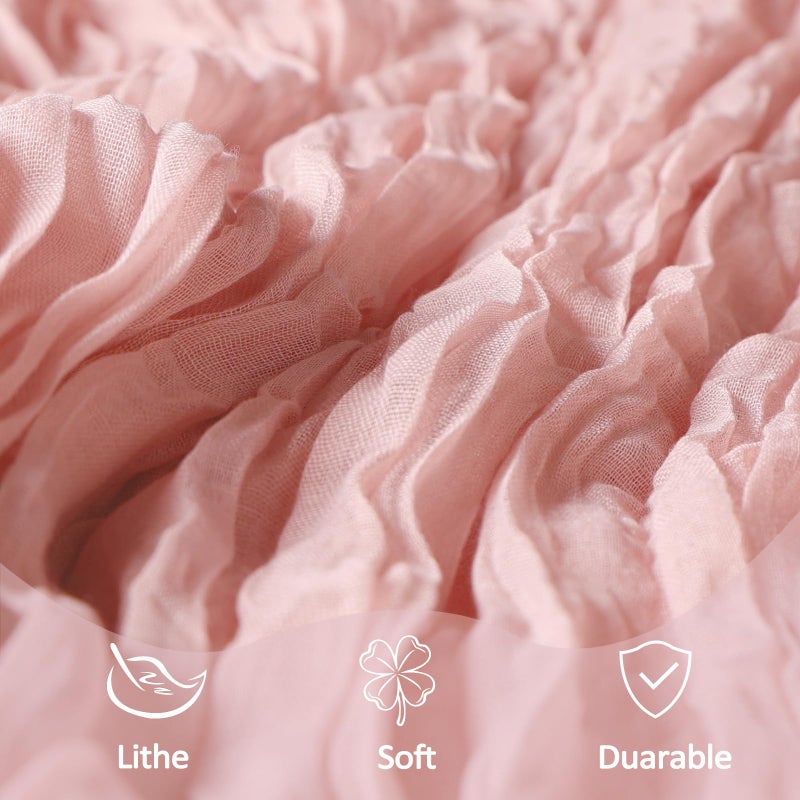 Heneger 8 Pack Blush Pink Table Runner Cheesecloth 10Ft Gauze Cheese Cloth Table Runner 120 Inch Boho Sheer Rustic Fabric for Party Holiday Decor Bridal Baby Shower Wedding Decoration - Image 5