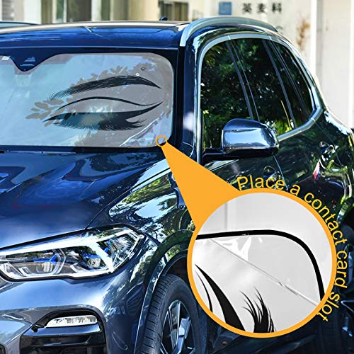 Oarencol Women Eyes Eyelash Car Windshield Sun Shade Foldable UV Ray Sun Visor Protector Sunshade to Keep Your Vehicle Cool (55" x 27.6") - Image 3