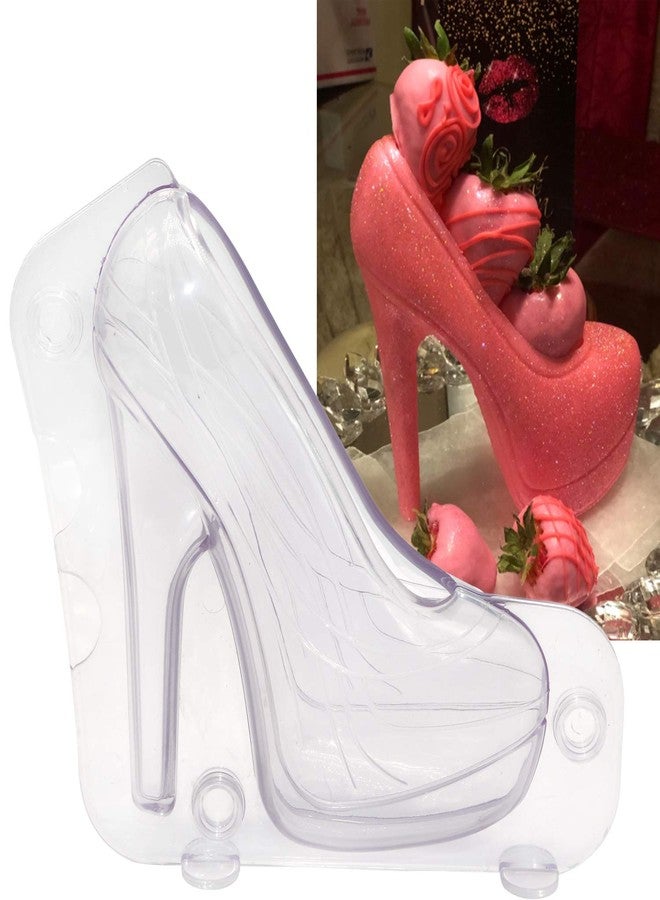 Besimple Big Size 3D High Heel Shoe Chocolate Mold, 7.5" x 7" x 2.7" Crystal Jelly Lady Shoes Mould with 3 Clips Candy Cake Decoration Desserts Fondant Model DIY Home Baking Pastry Tool - Image 4