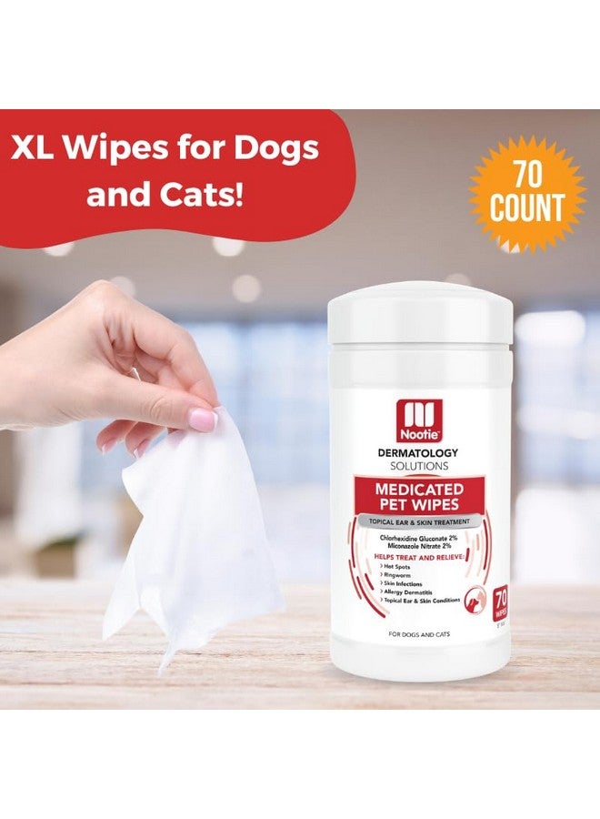 nootie Nootie Medicated Dog Wipes, 2% Chlorhexidine and 2% Miconazole Formulated Pet Wipes for Dogs and Cats - 5"x 6" Size XL Wipes - 70 Count - Sold in Over 10,000 Vet Clinics and Pet Stores Worldwide - Image 3