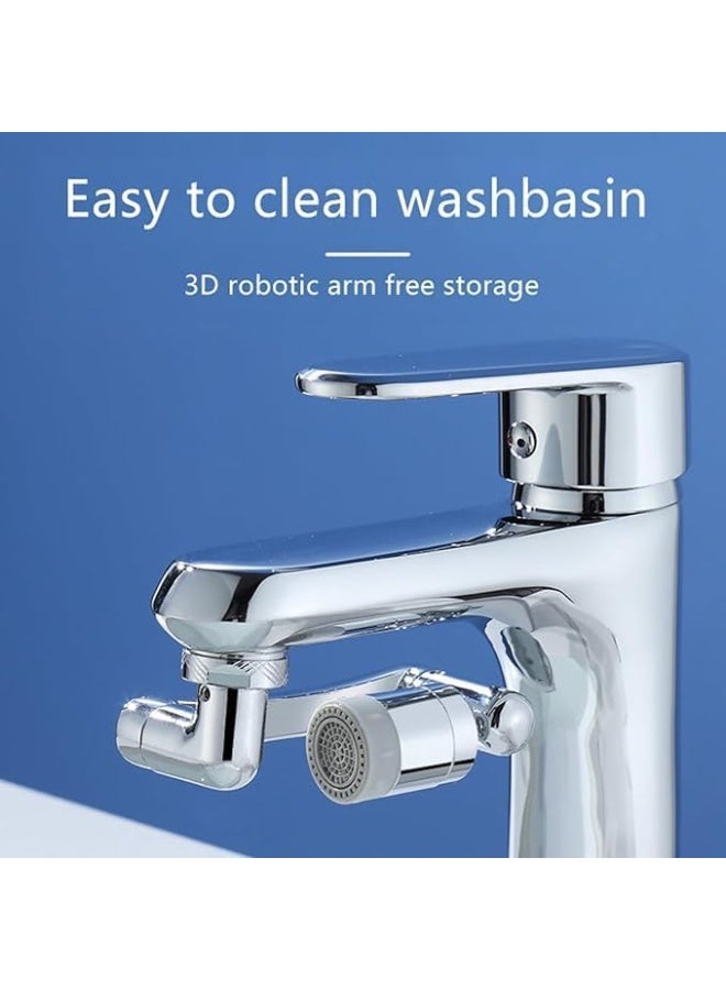 ECVV Faucet Extender 1080°Swivel, 2 Mode Rotating Splash Sink Aerator, 360° Rotatable Robotic Arm Water Filter Extension, Faucet Aerator Spray For Bathroom Kitchen - Image 4
